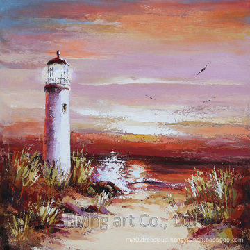 Seascape Reproduction Craft Art Oil Painting for Lighthouse